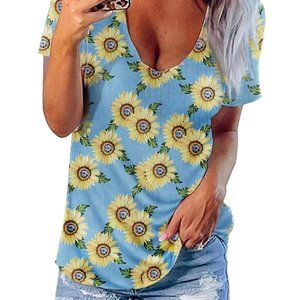 Sunflower Hollow Out T-shirt